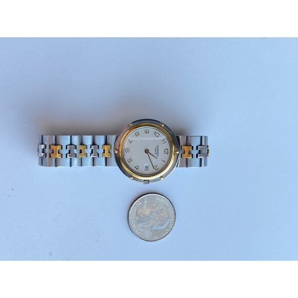 Authentic Hermès Two-Tone Stainless Steel Watch - Picture 12 of 12